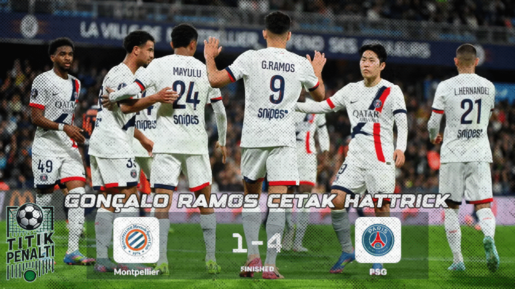 PSG Mengamuk Gonçalo Ramos Cetak Hattrick Brutal, Montpellier Dipermalukan 4-1