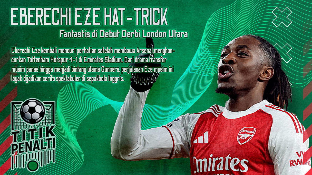 Eberechi Eze Bikin Spurs Menangis Hat-Trick Fantastis di Debut Derbi London Utara